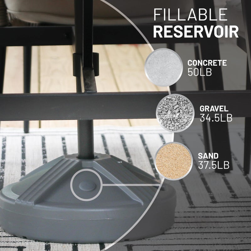 US Weight Durable Fillable Umbrella Base Designed to be Used with a Patio Table (Grey) - Image 4